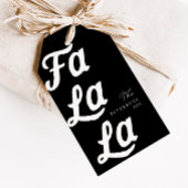 Falala Modern Retro Zwart & Wit Geplaagd Kerstmis Cadeaulabel