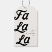 Falala Modern Retro Zwart & Wit Geplaagd Kerstmis Cadeaulabel (Voorkant)