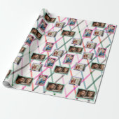 Falala Pastel geruit patroon kerstfoto Cadeaupapier (Uitgerold)