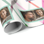 Falala Pastel geruit patroon kerstfoto Cadeaupapier (Rol Hoek)