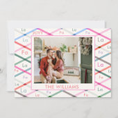 Falala Pastel geruit patroon kerstfoto Feestdagenkaart (Voorkant)