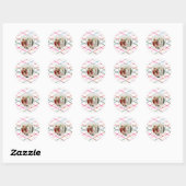 Falala Pastel geruit patroon kerstfoto Ronde Sticker (Vel)