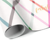 Falala Pastel Kleuren Geruit Patroon Kerstmis Cadeaupapier (Rol Hoek)