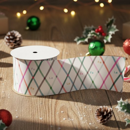 Falala Pastel Kleuren Geruit Patroon Kerstmis Satijnen Lint