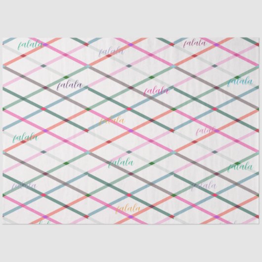 Falala Pastel Kleuren Geruit Patroon Kerstmis Tissuepapier (Voorkant)