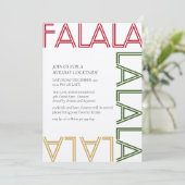 FALALA Red Stripes Moderne Holiday Cocktails Party Kaart (Staand voorkant)