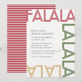 FALALA Red Stripes Moderne Holiday Cocktails Party Kaart