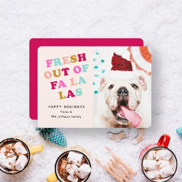 Falala | Retro Kerst Vakantie Huisdier Hond Kat Fo Feestdagenkaart