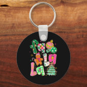 Falala Sublimation Gingerbread Preppy Christmas Co Sleutelhanger (Voorkant)