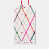 Falala To and From Checkered Pattern Christmas Cadeaulabel (Voorkant)