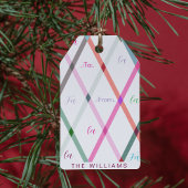 Falala To and From Checkered Pattern Christmas Cadeaulabel