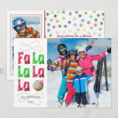 FaLaLa Waterverf, 3 foto's, Groet op de rug Feestdagenkaart (Voorkant / Achterkant)