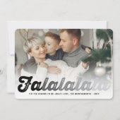 Falalala Black Ombre Script Fun Kerstfoto Feestdagenkaart (Voorkant)