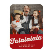 Falalala Bold Script Fun Classic kerstfoto Magneet (Verticaal)