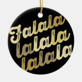 Falalala Gold Ombre Bold script: Kerstmis Keramisch Ornament (Voorkant)