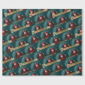 Falalala Gold Ombre Script-kerstmultifoto Cadeaupapier (Vlak)