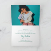 Falalala Green Ombre Script Fun Kerstfoto Feestdagen Kaart (Binnen)