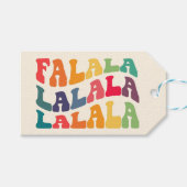 Falalala Groovy Wavy kleurrijke kerst Cadeaulabel (Voorkant (Horizontaal))