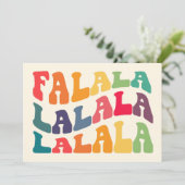 Falalala Groovy Wavy kleurrijke kerst Feestdagenkaart (Staand voorkant)