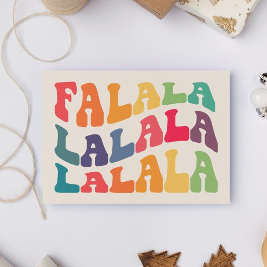 Falalala Groovy Wavy kleurrijke kerst Feestdagenkaart