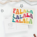 Falalala Groovy Wavy kleurrijke kerst Feestdagenkaart<br><div class="desc">FaLaLaLa Christmas Kaart: een retro ontwerp,  met een golvende  typografie en een kleurrijk palet.</div>