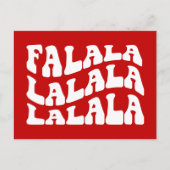 Falalala Groovy Wavy Typografie Red Christmas Feestdagenkaart (Voorkant)