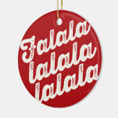 Falalala Grunge Bold Script Foto Rood Kerstfeest Keramisch Ornament (Links)