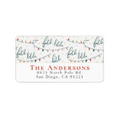 Falalala Kerstverlichting Vakantie Retouradres Etiket (Voorkant)