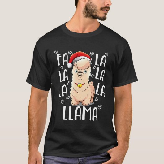 Falalala Lama Christmas Carol Dames Kinder T-shirt (Voorkant)