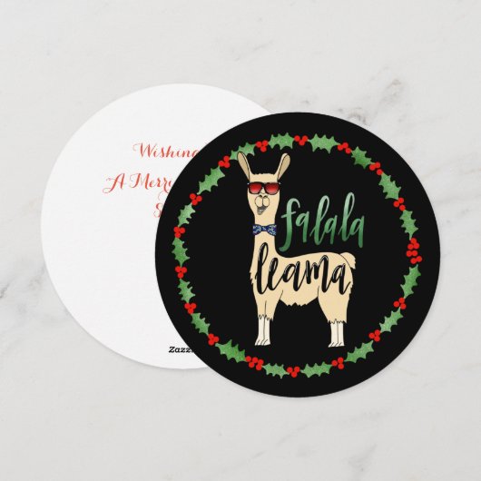 Falalala Llama-holiday-kaart - unieke vorm van een Feestdagenkaart (Voorkant / Achterkant)