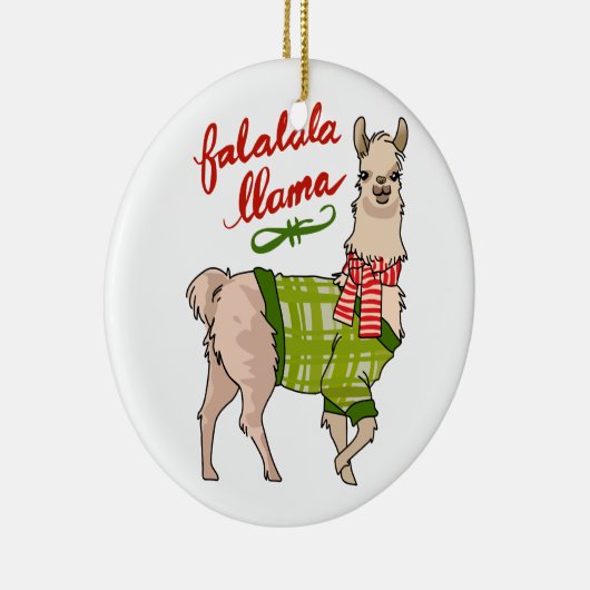 Falalala Llama Keramisch Ornament (Rechts)