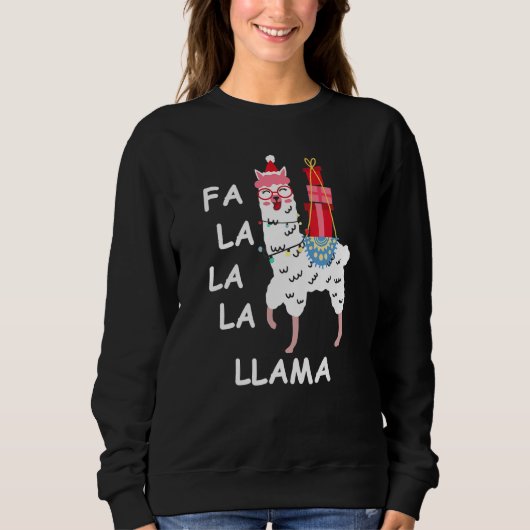 Falalala Llama Llama kerstfamilie komt overeen Trui (Voorkant)