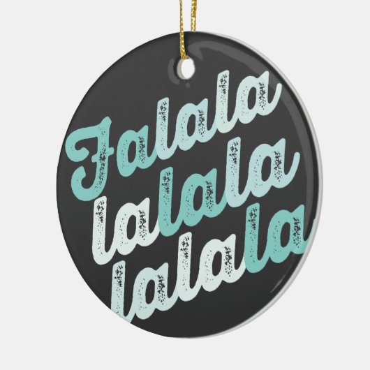 Falalala Mint Ombre Bold script: Kerstmis Keramisch Ornament (Links)