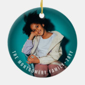 Falalala Mint Ombre Bold script: Kerstmis Keramisch Ornament (Achterkant)