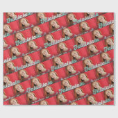 Falalala Mint Ombre Script KerstMulti Foto Cadeaupapier (Vlak)