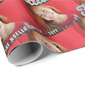 Falalala Mint Ombre Script KerstMulti Foto Cadeaupapier (Rol Hoek)