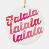 Falalala Pink Ombre Bold script: Kerstmis Keramisch Ornament (Voorkant)