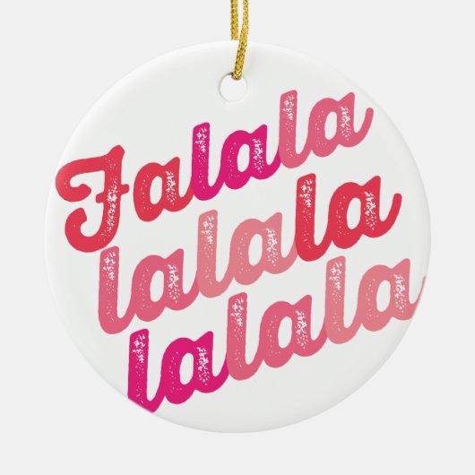 Falalala Pink Ombre Bold script: Kerstmis Keramisch Ornament (Voorkant)