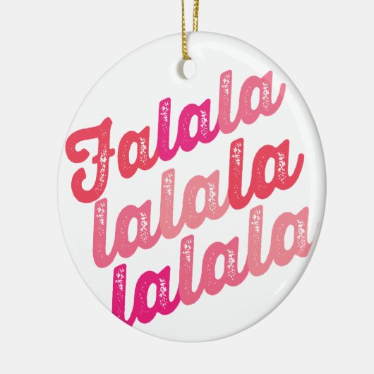 Falalala Pink Ombre Bold script: Kerstmis Keramisch Ornament (Links)