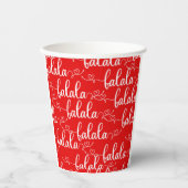 Falalala Red Holiday Leuke Papieren Cup Set Papieren Bekers (Voorkant)