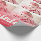 Falalala Red Ombre kerstfoto Collage Cadeaupapier (Hoek)