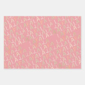 Falalala Roze Kerstvakantie Inpakpapier Vel (Voorkant 3)