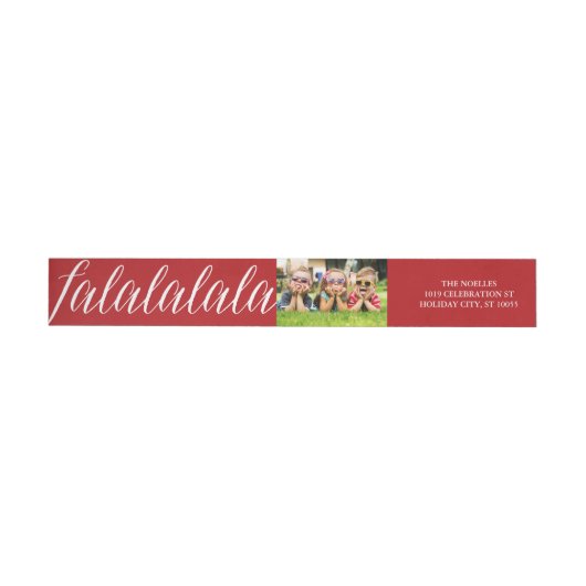 Falalala Script Fun Holiday Photo Return Address (Individueel)