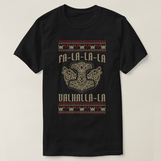 FaLaLaLa Valhalla Ugly Christmas Funny Viking Hamm T-shirt (Design voorkant)