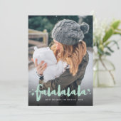 Falalalala Brush Calligrafiestars Modern Foto Feestdagenkaart (Staand voorkant)