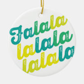 Falalalala Green Ombre Bold Script Keramisch Ornament (Voorkant)