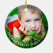 Falalalala Green Ombre Bold Script Keramisch Ornament (Achterkant)