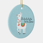 FaLaLaLaLa Llama met sneeuwkerst Keramisch Ornament (Rechts)