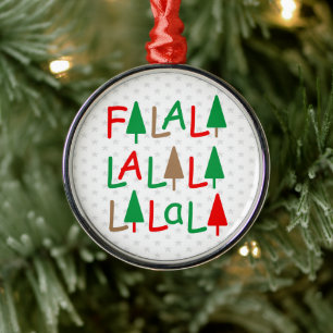 Falalalala... Rood Groen Bruin Kerstmis Ornament