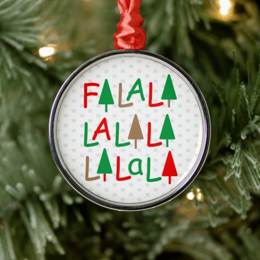 Falalalala... Rood Groen Bruin Kerstmis Ornament (Boom)